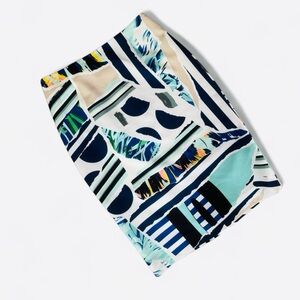 Per Se by Carlisle knee-length pencil skirt with a multi-colored abstract print